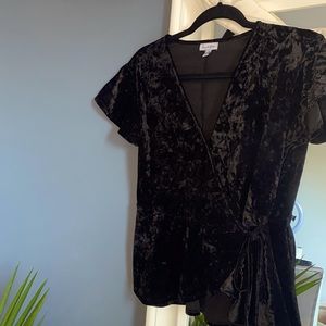 Soft Velvet Tied Blouse